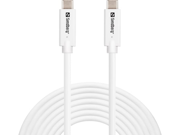 Sandberg 136-76 USB-kabel USB 3.2 Gen 2 (3.1 Gen 2) 5 m USB C 10 Gbit/sek. 100 W Hvid