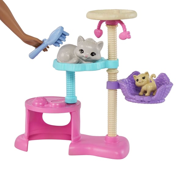 Barbie Kitty Condo-docka och husdjur med tillbehör, leksak för barn från 3 år