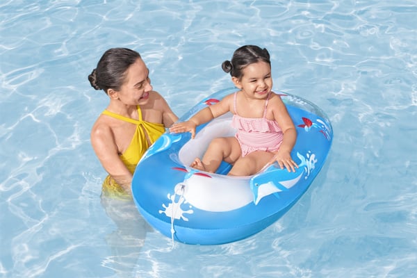 Bestway 34037 / 24 pool- och badmadrass Blå, Vit Mönstrad PVC Sittbadleksak