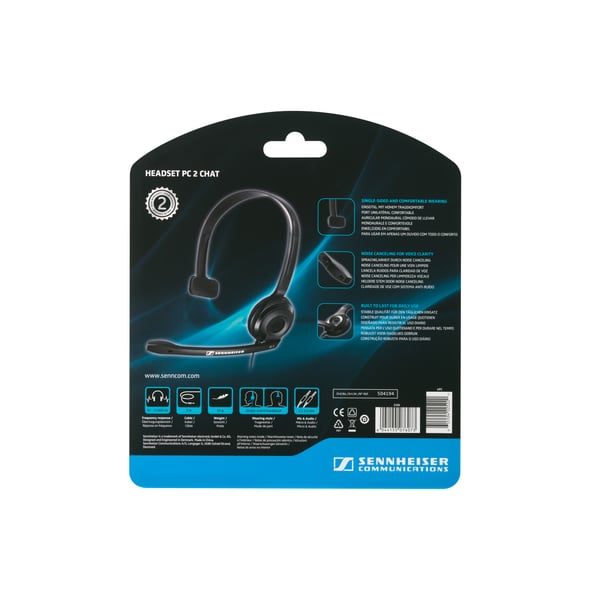 Sennheiser PC 2 CHAT Kuulokkeet Langallinen Pääpanta Toimisto/puhelukeskus Musta