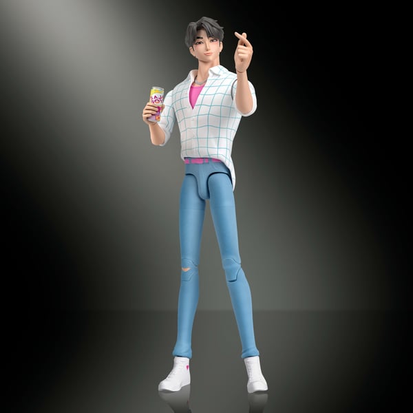 Mattel KPop Demon Hunters Saja Boys Jinu-actionfigur på 17 cm med tillbehör samt utbytbara ansikten och händer