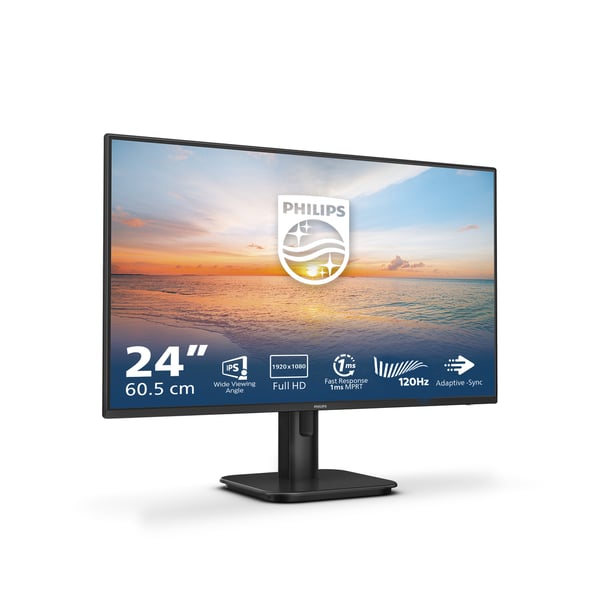 Philips 1000 series 24E1N1100A/00 tietokoneen litteä näyttö 60,5 cm (23.8") 1920 x 1080 pikseliä Full HD LCD Musta