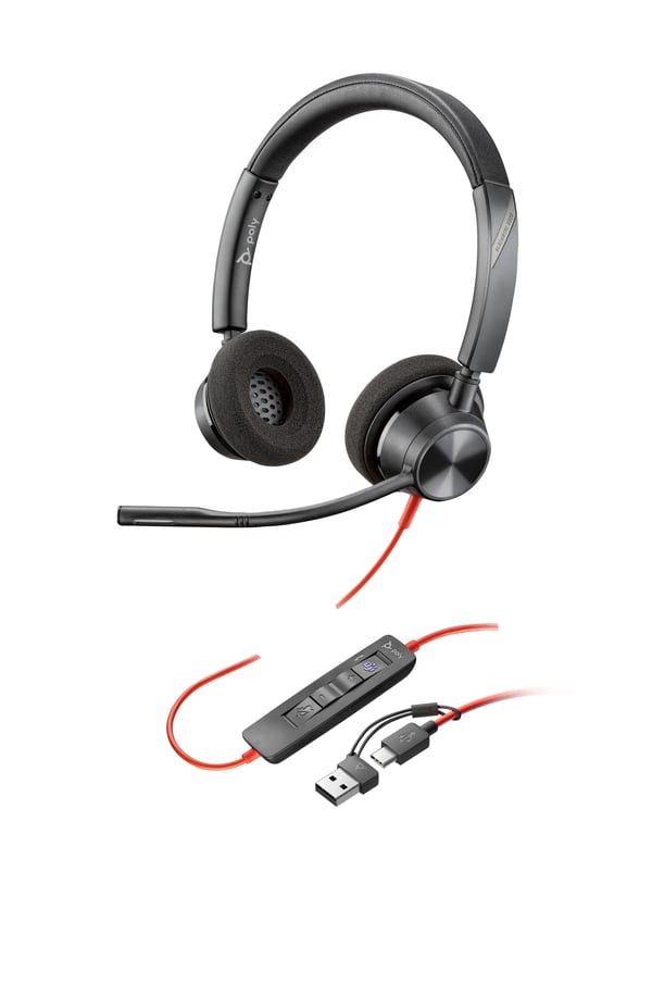 HP Poly Blackwire 3320 Stereo Microsoft Teams-certificeret USB-C Headset +USB-C/A Adapter (8X220AA)