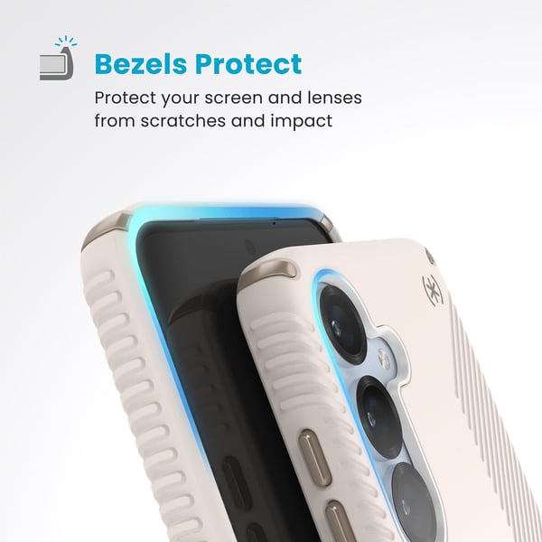 Speck Presidio2 Grip Magnet - Cover til Samsung Galaxy S25 / 24 MagSafe (Sort/Skifergrå/Hvid)