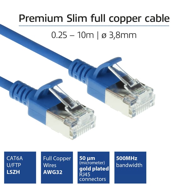 ACT DC7601 netværkskabel Blå 1 m Cat6a U/FTP (STP)