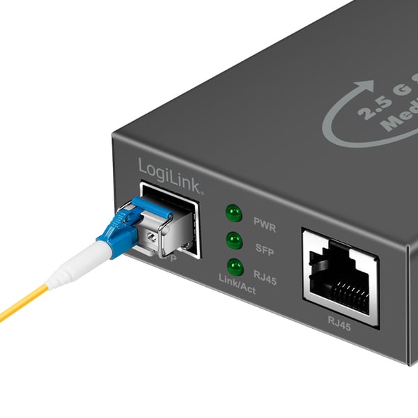 LogiLink NMC002 netværksomformer til medie 2500 Mbit/s Sort
