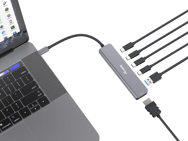 Equip 133500 kannettavien tietokoneiden telakka ja porttitoistin Langallinen USB 3.2 Gen 1 (3.1 Gen 1) Type-C Harmaa