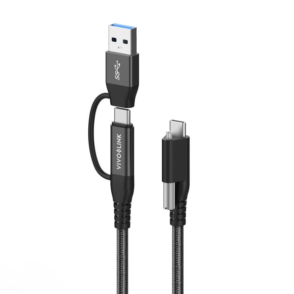 Vivolink PROUSBCMM1.5ADP USB-kablar USB 3.2 Gen 2 (3.1 Gen 2) 1,5 m USB C USB A/USB C Svart