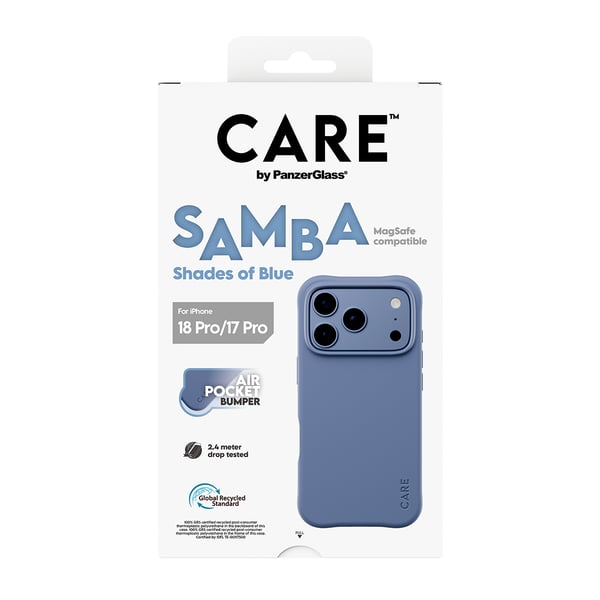 PanzerGlass CARE™ by ® Samba Case Shades of Blue w. MagSafe iPhone 2026 Pro | 17 Pro mobiltelefonfodral Mobilskal Transparent