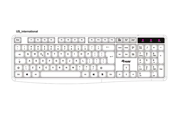 Equip 245215 tastatur Kontor USB QWERTY US engelsk Sort