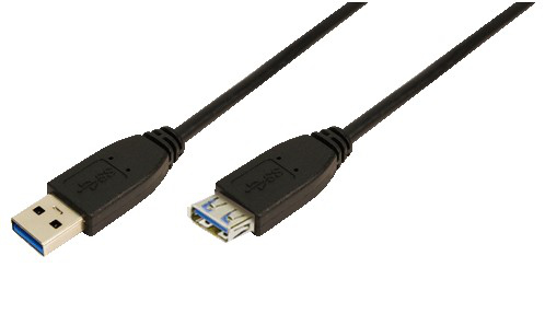 LogiLink 2m USB A - USB A 3.0 F/M USB-kabel USB 3.2 Gen 1 (3.1 Gen 1) Sort