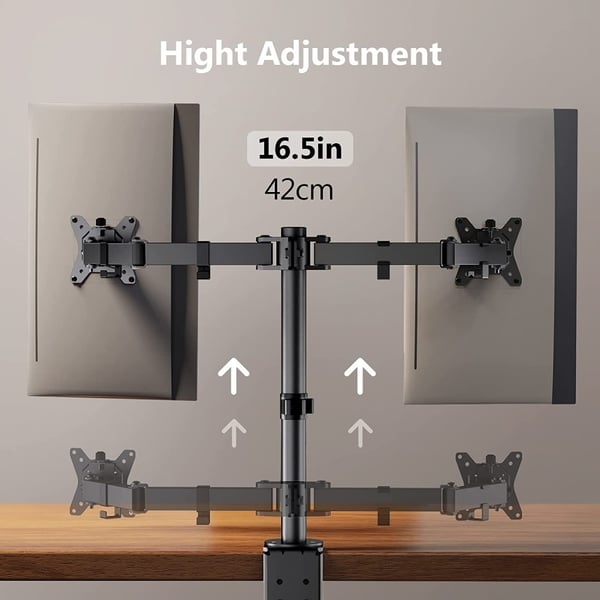 Techly ICA-LCD 582-D skærmbeslag og -stativer 81,3 cm (32") Skrivebord Sort