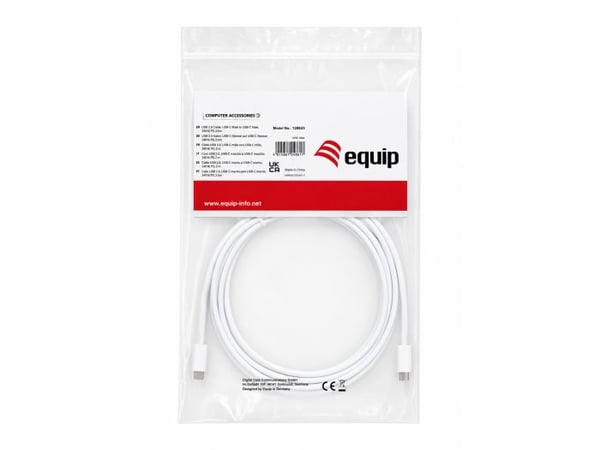 Equip 128843 USB-kabel USB 2.0 2 m USB C 0,48 Gbit/sek. 60 W Hvid