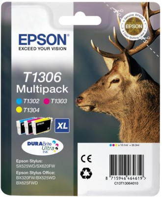 Epson Stag Flerpack 3 färger T1306 DURABrite Ultra-bläck