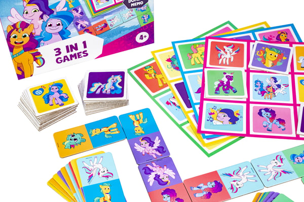 Tactic Peppa Pig My Little Pony 3 in 1 Lotto, Domino, Memo