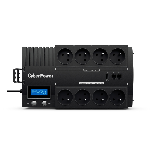 CyberPower BR1000ELCD-FR UPS-enhed Interaktivt indgangsstik 1 kVA 600 W 8 AC stikkontakt(er)