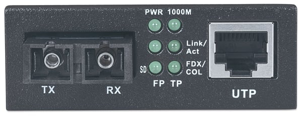 Intellinet 507349 verkon mediamuunnin 1000 Mbit/s 1310 nm Yksittäistila Musta