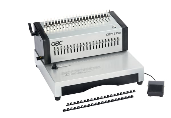 GBC CB25E Pro Heavy Duty elektrisk Comb indbindingsmaskine, kapacitet 500 A4-ark