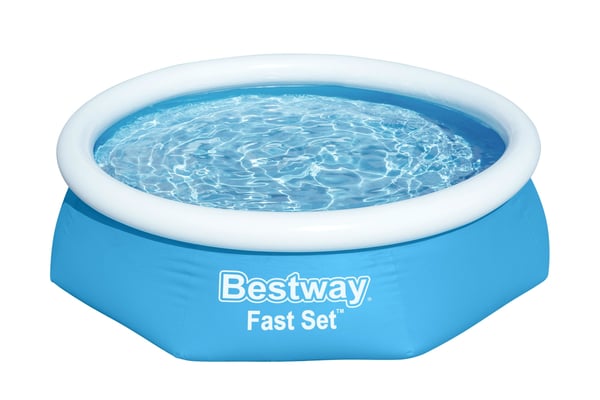 Bestway Fast Set 57450 swimmingpool til over jorden Indrammet/oppustelig pool Rund Blå, Hvid