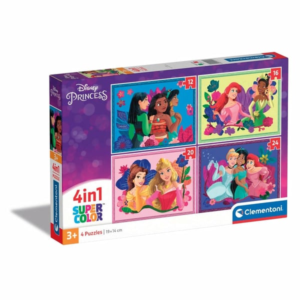Clementoni Supercolor Disney Princess Puslespil 12 stk Tegnefilm