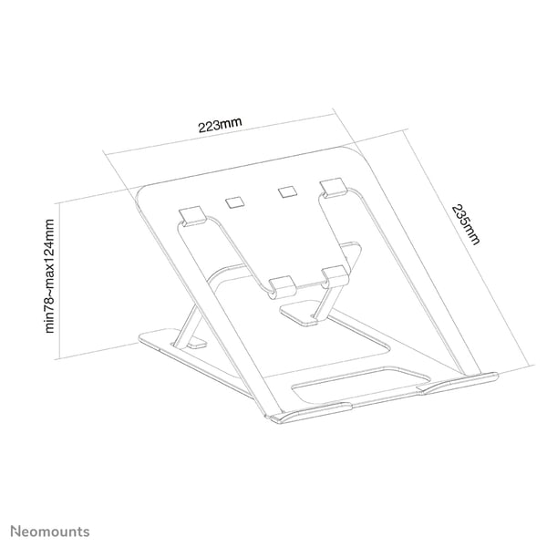 Neomounts NSLS085BLACK kannettavan tietokoneen teline Musta 43,2 cm (17")