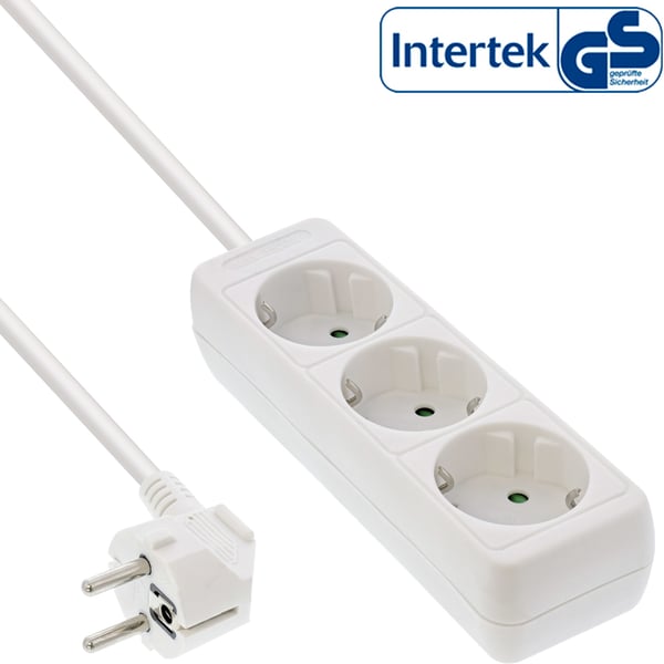 InLine 16431W stikdåse 1,5 m 3 AC stikkontakt(er) Hvid