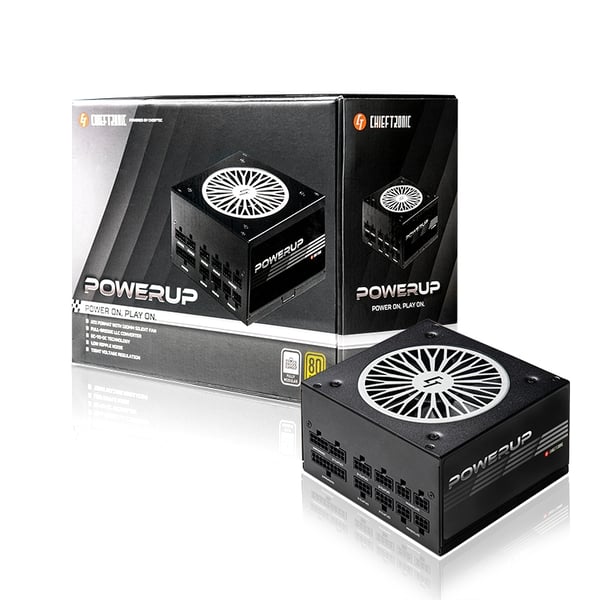 Chieftec PowerUp GPX-850FC enhed til strømforsyning 850 W 20+4 pin ATX ATX Sort