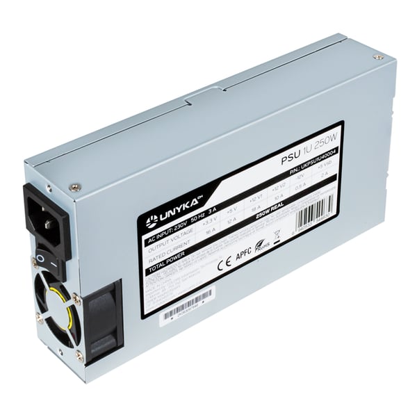 UNYKAch UKPSU1U40004 virtalähdeyksikkö 250 W 20+4 pin ATX Flex ATX Hopea