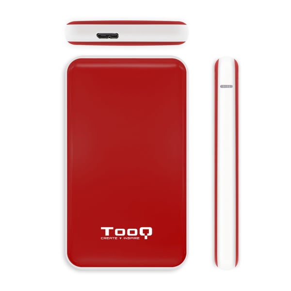 TooQ TQE-2528R Hölje för lagringsenheter SSD-inkapsling Röd 2.5"
