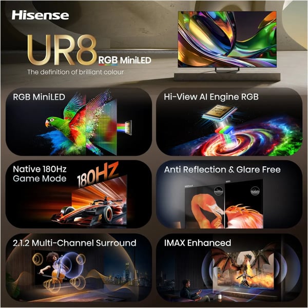 Hisense 55UR8S 139,7 cm (55") 4K Ultra HD Smart-TV Wi-Fi Svart