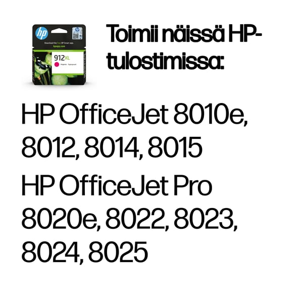 HP 912XL alkuperäinen riittoisa magenta mustepatruuna