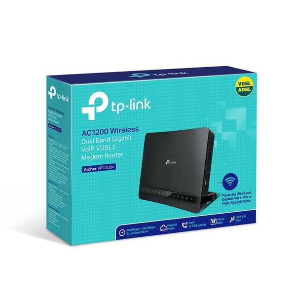 TP-Link VR1200v kabelforbundet router Sort