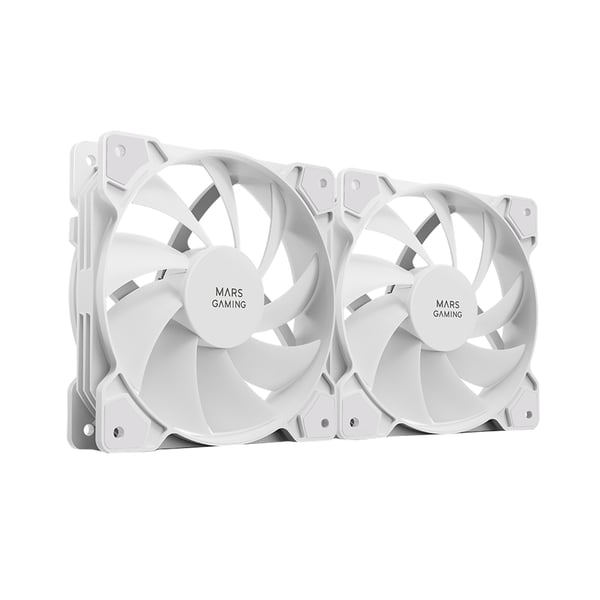 Mars Gaming MFPROX2W kylsystem för dator Datorväska Fan 12 cm Vit 2 styck
