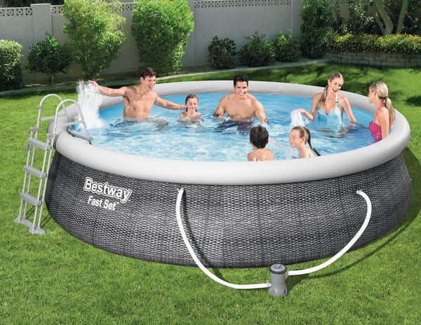 Bestway 57372 ovan mark-svimmingpooler Uppblåsbar pool Rund 12362 l Grå