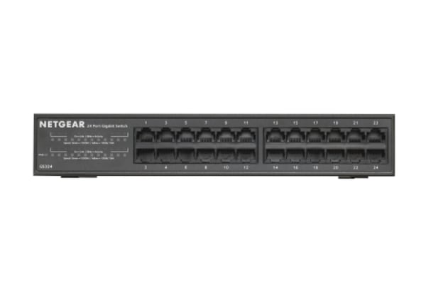 NETGEAR GS324 Hallitsematon Gigabit Ethernet (10/100/1000) Musta