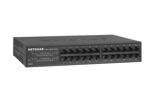 NETGEAR GS324 Hallitsematon Gigabit Ethernet (10/100/1000) Musta