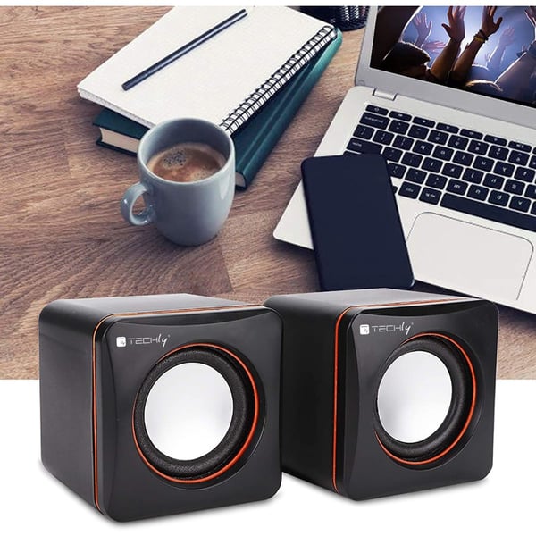 Techly ICC SP-320ETY højttaler Sort Ledningsført 3 W