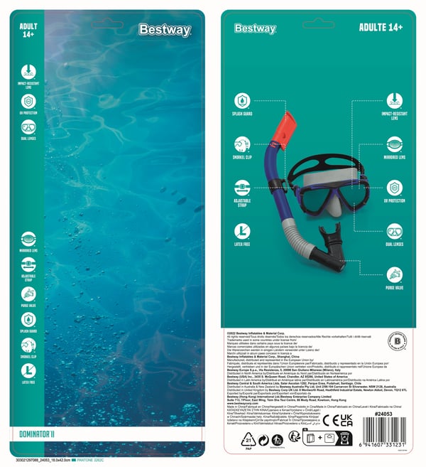 Bestway 24053 / 23 dykkemaske Polykarbonat Forskellige farver Voksen