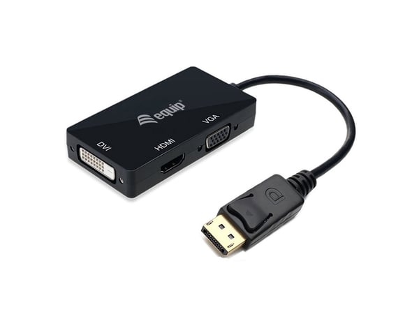 Equip 133441 videokaapeli-adapteri 0,24 m DisplayPort DVI-D + VGA (D-Sub) + HDMI Musta Equip 133441 videokaapeli-adapteri 0,24 m DisplayPort DVI-D + VGA (D-Sub) + HDMI Musta