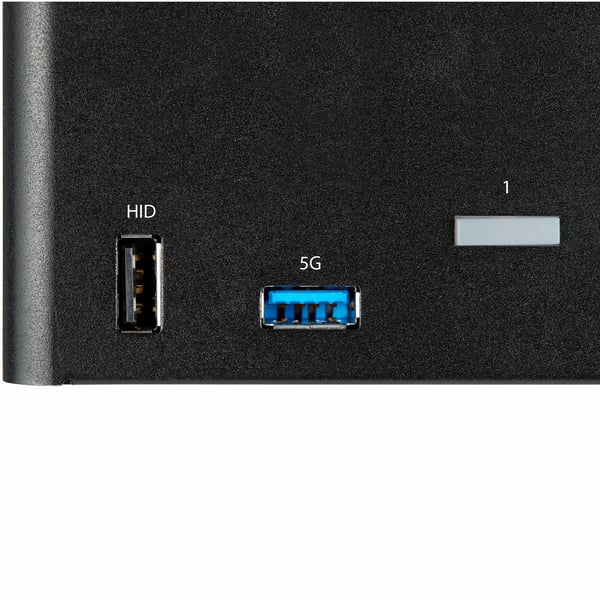 StarTech.com 2-ports DisplayPort KVM-switch för tre skärmar - 4K 60 Hz UHD HDR - Desktop DP 1.2 KVM med 2 portar USB 3.0-hubb (5 Gbit/s) och 4x USB 2.0 HID-portar, ljud - Snabbtangenter för omkoppling - TAA