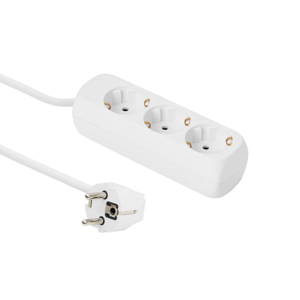 Microconnect GRU0033W stikdåse 3 m 3 AC stikkontakt(er) Indendørs Hvid
