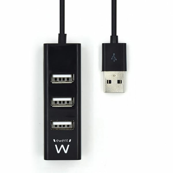 Ewent EW1123 interface hub USB 2.0 480 Mbit/s Sort