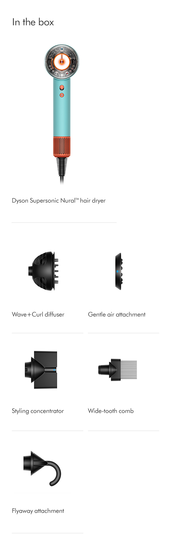 Dyson Supersonic Nural hårtørrer 1600 W Blå, Orange