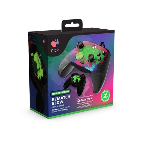 PDP REMATCH GLOW Advanced Svart, Grön, Röd USB Spelplatta Analog / Digital PC, Xbox One, Xbox Series S, Xbox Series X