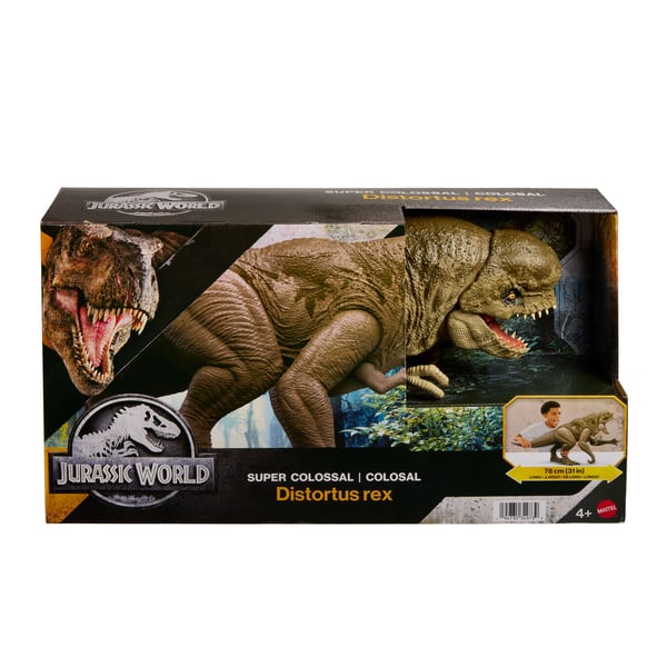 Jurassic World Rebirth Super Colossal Distortus Rex-dinosauriefigur, 79 cm, kan svälja minifigurer