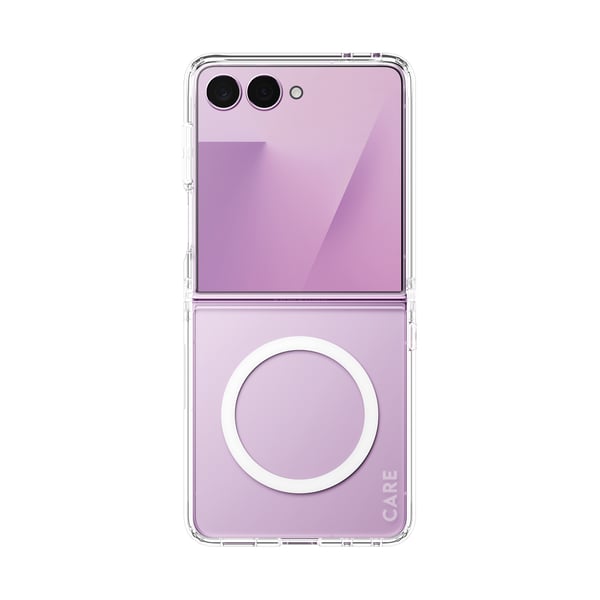 PanzerGlass CARE™ by ® Urban Combat Case Transparent w. White Qi Samsung Galaxy Z Flip7 | Z Flip8 mobiltelefonfodral Mobilskal