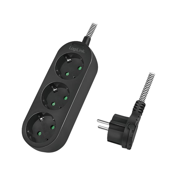 LogiLink LPS261 stikdåse 1,5 m 3 AC stikkontakt(er) Indendørs Sort, Hvid LogiLink LPS261 stikdåse 1,5 m 3 AC stikkontakt(er) Indendørs Sort, Hvid