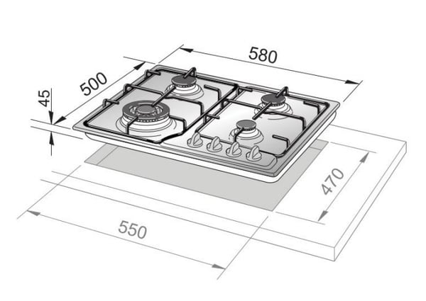 De’Longhi IF 46 ASDV SP N spishällar Rostfritt stål Inbyggd 58 cm Gas 4 zone(s)