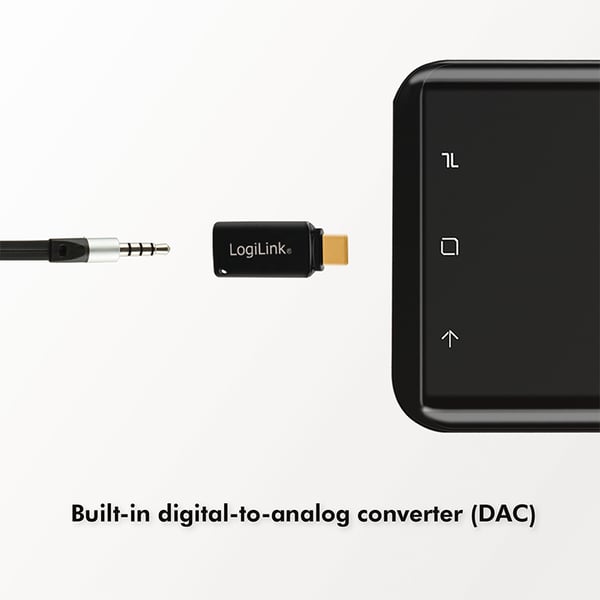 LogiLink UA0356 kabel kønsskifter USB-C 3.5 mm Sort