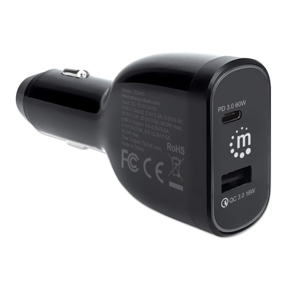 Manhattan 102445 oplader til mobil enhed Universel Sort Cigartænder Automatisk